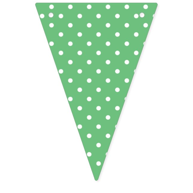 Classic Polka Dot White - Summer Green Bunting Flags (First Flag)