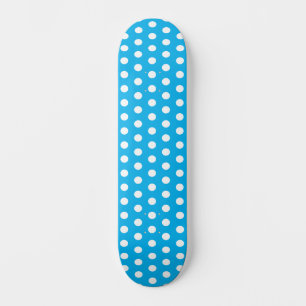 Classic Polka Dots Sky Blue and White Skateboard