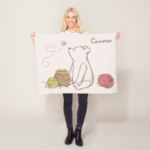 Classic Pooh and Honey Pots Fleece Blanket