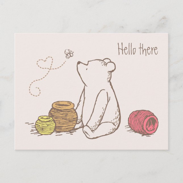 Classic Pooh and Honey Pots Postcard (Front)