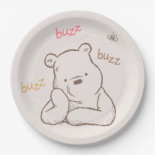 Classic Pooh | Buzz Buzz Buzz Paper Plate (Front)