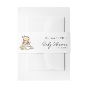 Classic Pooh Hunny Pot Baby Shower Invitation Belly Band