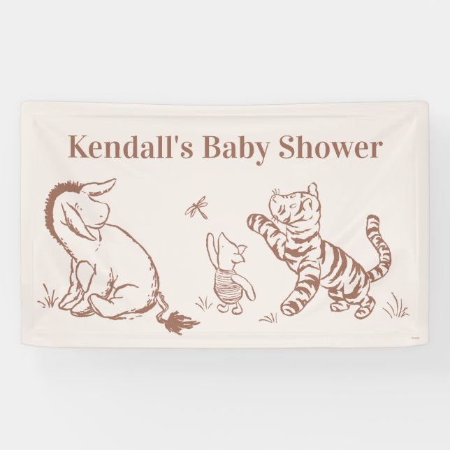 Classic Pooh & Pals Baby Shower Banner (Horizontal)
