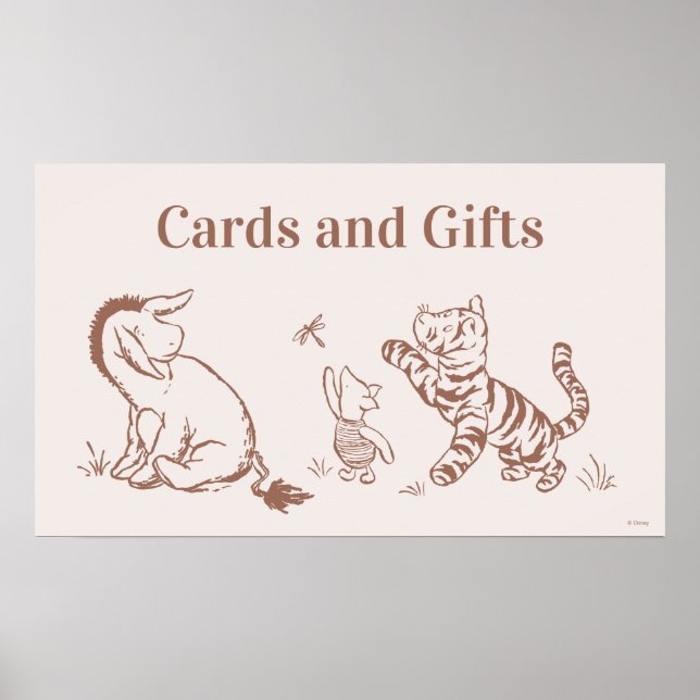 Classic Pooh & Pals Baby Shower Cards & Gifts Poster (Front)