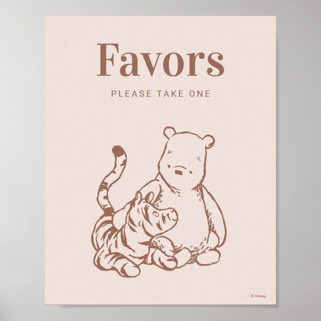 Classic Pooh & Pals Baby Shower Cards & Gifts Poster (Front)