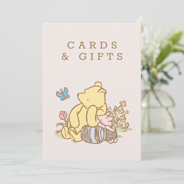 Classic Pooh & Piglet Baby Shower Invitation (Standing Front)