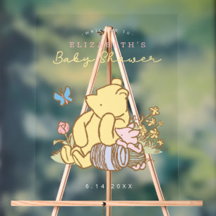 Classic Pooh & Piglet   Baby Shower Welcome Acrylic Sign