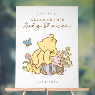 Classic Pooh & Piglet   Baby Shower Welcome Acrylic Sign
