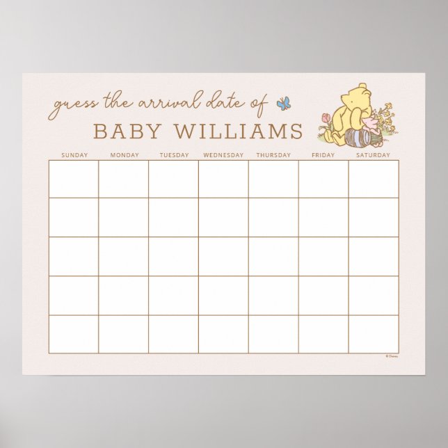 Classic Pooh & Piglet | Guess the Due Date Poster (Front)