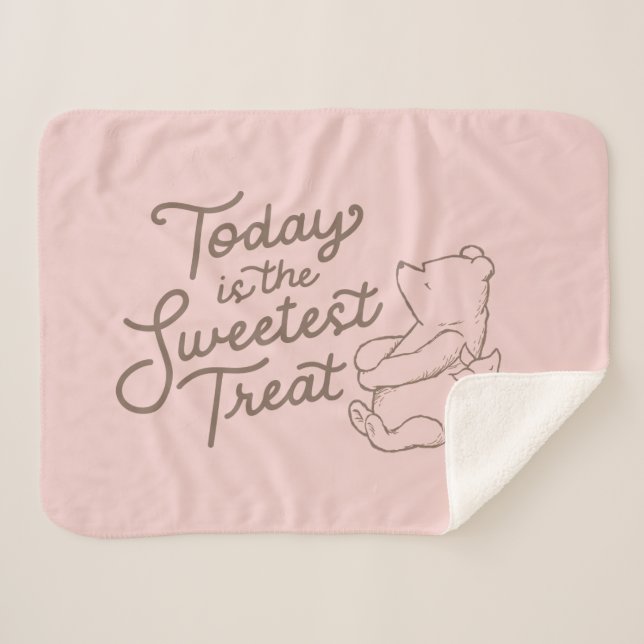 Classic Pooh & Piglet | Today is the Sweetest Trea Sherpa Blanket (Front (Horizontal))