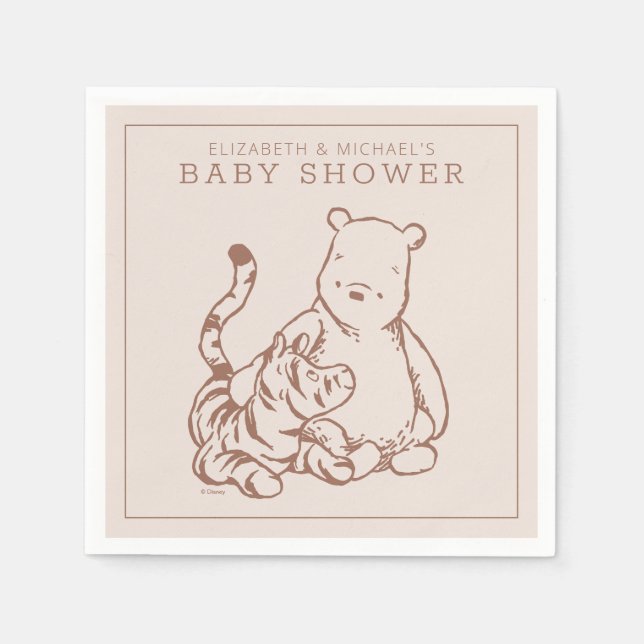 Classic Pooh & Tigger Baby Shower Napkin (Front)