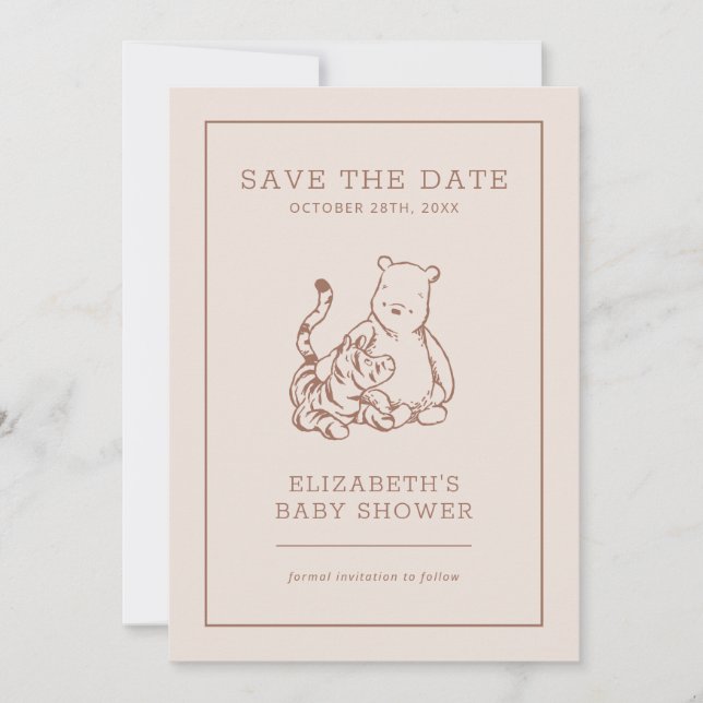 Classic Pooh & Tigger Baby Shower Save the Date (Front)