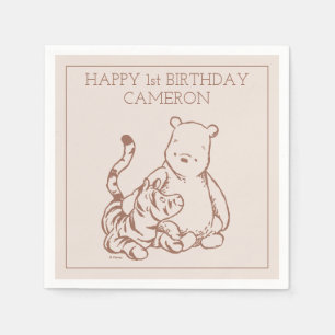 Classic Pooh & Tigger First Birthday Napkin