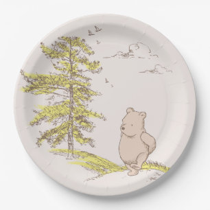 Classic Pooh Walking in the Woods Paper Plate