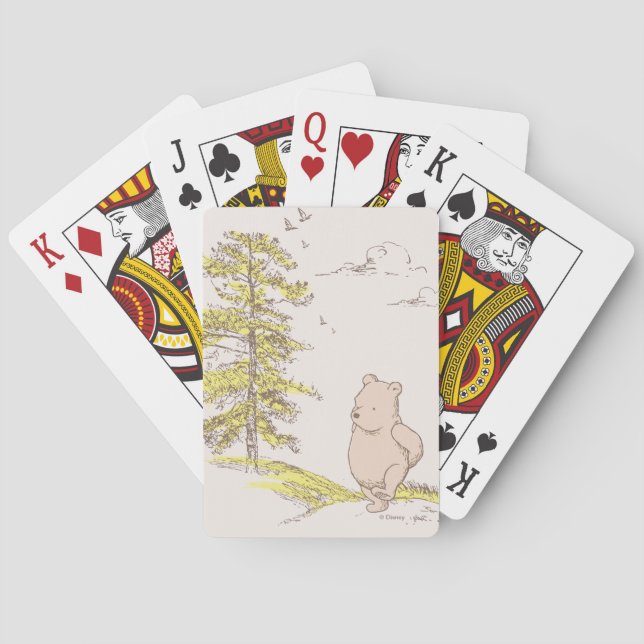 Classic Pooh Walking in the Woods Playing Cards (Back)