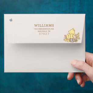 Classic Pooh   We Can Bearly Wait Baby Shower Envelope