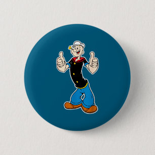 Classic pop eye vintage cartoon thumbs up  2 inch round button