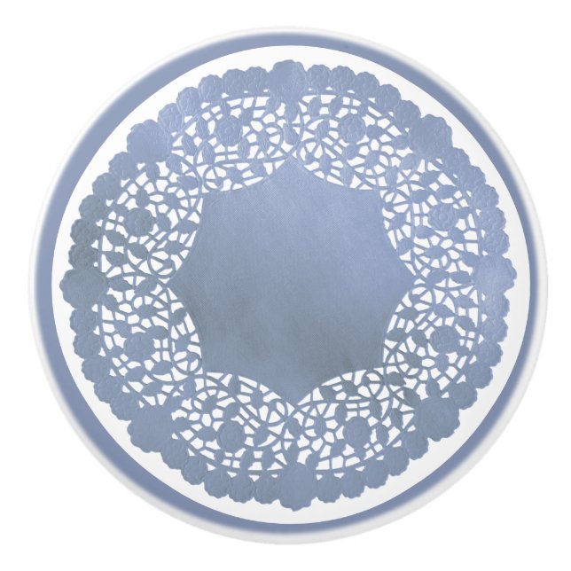 Classic Porcelain Blue and White Lace Ceramic Knob (Front)
