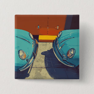 Classic Porsche 2 Inch Square Button