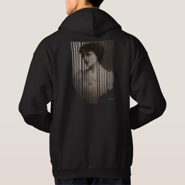 Classic Portrait Hoodie with Abstract Visual Art (Back)