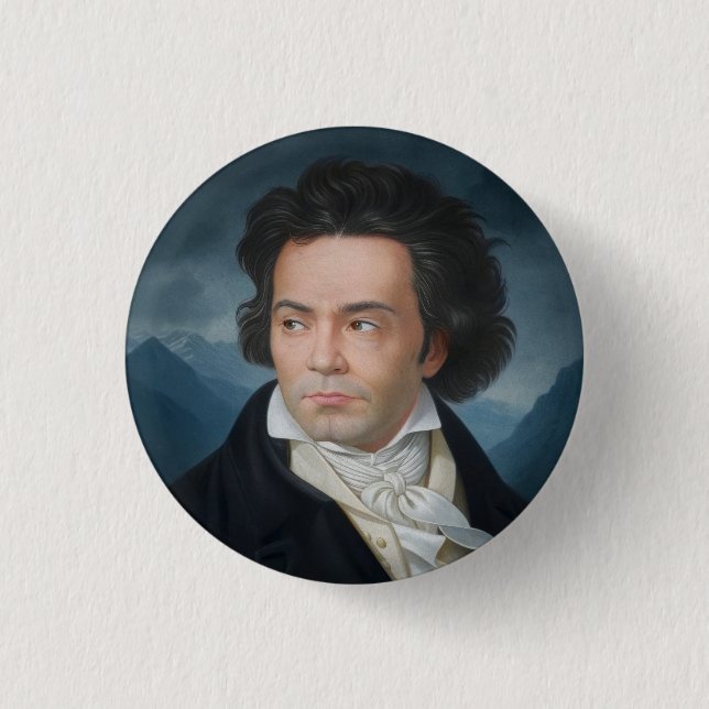 Classic Portrait of Beethoven 1 Inch Round Button (Front)