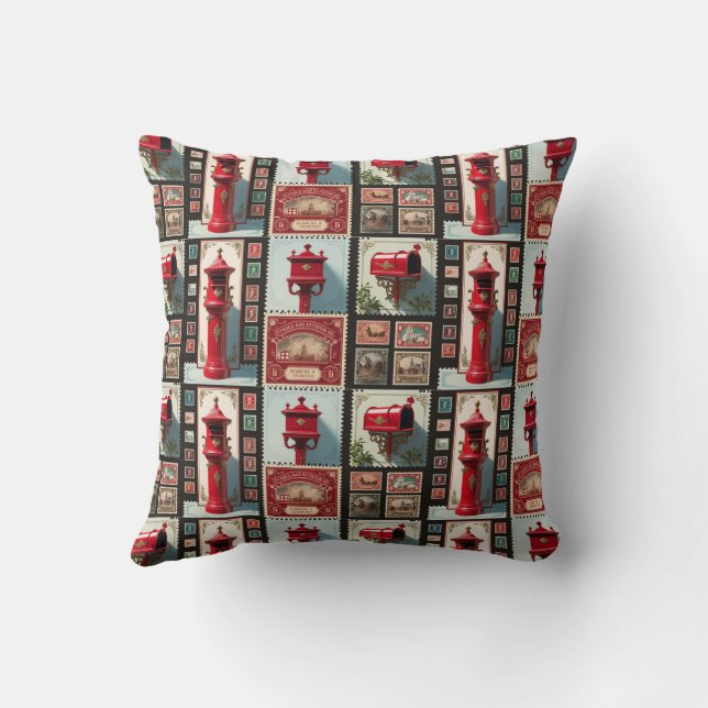 Classic Postal Theme Home Decor Throw Pillow (Back)