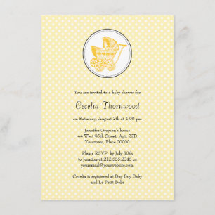 Classic Pram Baby Shower Invitation
