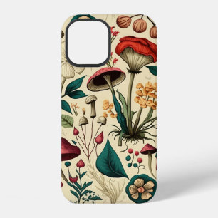 Classic Premium Mushroom and Flower Design iPhone 12 Case