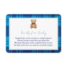 Classic Preppy Blue Plaid Bear Books for Baby
