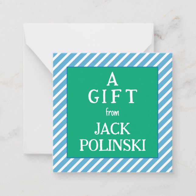 Classic Preppy Boys Personalized Gift Enclosure Card (Front)