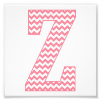 Classic Preppy Pink Chevron Letter Z Monogram