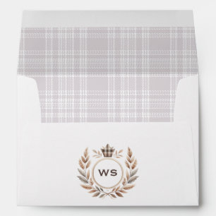 Classic Preppy Plaid Monogram Birthday Party Envelope