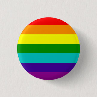 Classic pride flag (with cyan) 1 inch round button