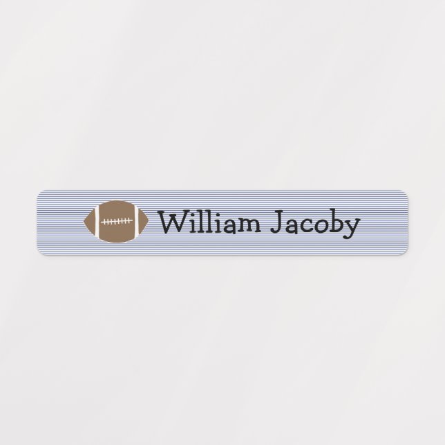 Classic Primary Crayon Blue Plaid Name Labels (Design 1)