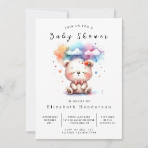 Classic Printable Bear Baby Shower Invitation