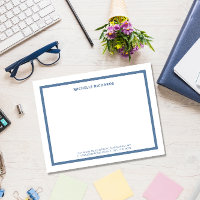 Classic Professional Dusty Blue Border Stationery