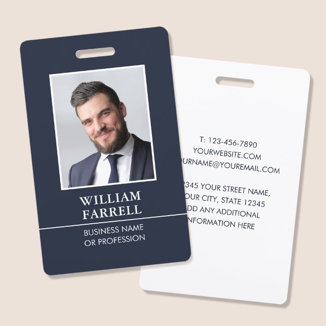 Classic Professional ID Blue-Black White Security Badge (Creator Uploaded)