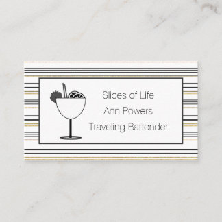 Classic Professional Minimalist Bartender Business Card