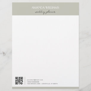 Classic Professional QR Code Matcha Letterhead