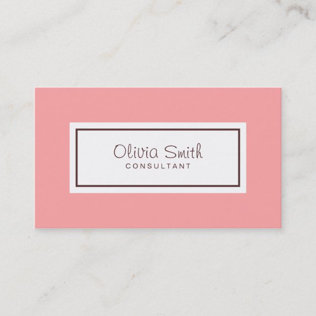 Classic Professional Social Media Pastel Pink Business Card (Front)