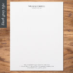 Classic Professional Traditional Dark Grey Letterhead<br><div class="desc">Create a professional look with this classic style letterhead. A simple design combined with elegant and traditional typefaces. The lettering is printed in dark grey, on a crisp white paper with a matte finish. There's also a range of other paper stock to choose from. All the text can be customized...</div>