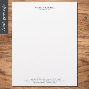 Classic Professional Traditional Dark Grey Letterhead