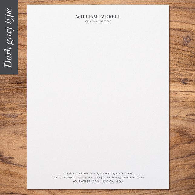 Classic Professional Traditional Dark Grey Letterhead (Creator Uploaded)