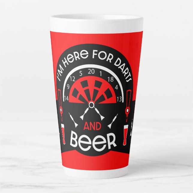 Classic Pub Darts Latte Mug (Front)