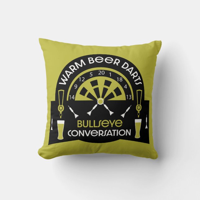 Classic Pub Darts Throw Pillow (Front)