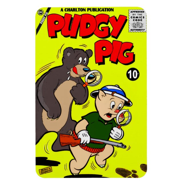 Classic PUDGY PIG Comic Magnet (Vertical)