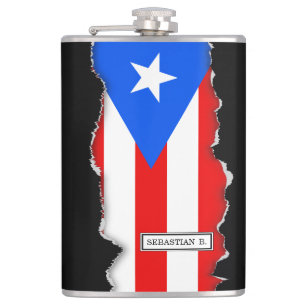 Classic Puerto Rican Flag Hip Flask