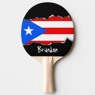 Classic Puerto Rican Flag Ping Pong Paddle