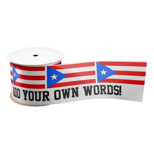 Classic Puerto Rican Flag Satin Ribbon (Spool)