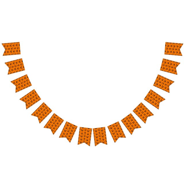 Classic Pumpkin Faces Bunting Flags (All)